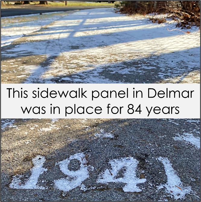 Delmar sidewalk in place for 84 years